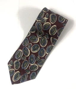 Robert Talbot Studio Neck Tie 100% Silk Red Geometric Hand Sewn Made In USA - Picture 1 of 5