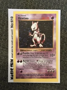 Mewtwo Pokémon Debit Credit Card Skin - Small Chip - Matte - Picture 1 of 3
