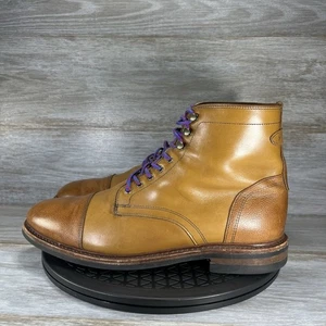 Allen Edmonds Men’s LANDON Brown Leather Cap-Toe Boots Size 10 D - Picture 1 of 14