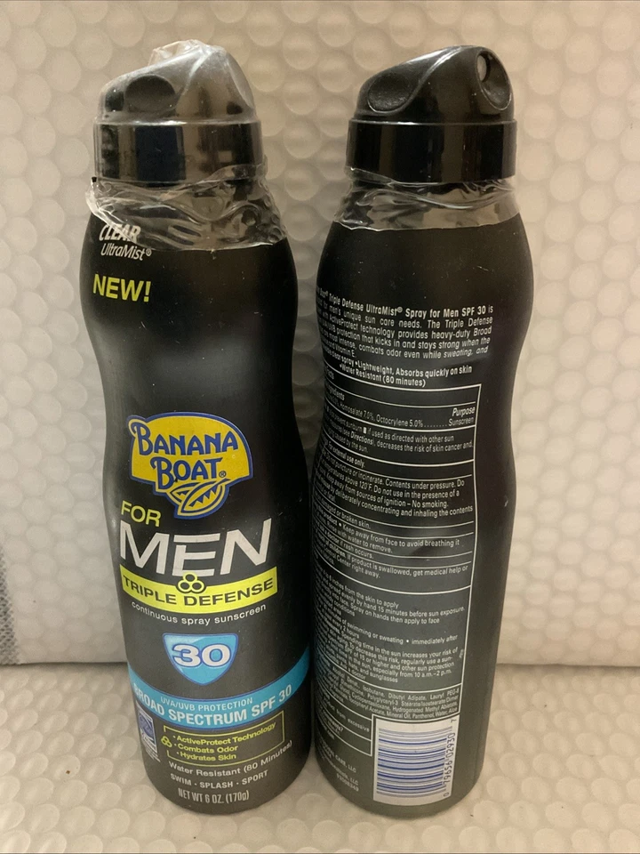 2x Banana Boat para hombre triple defensa SPF 30 como está RARO Foto 1 de 1