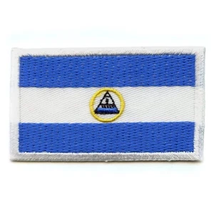 Nicaragua Country Flag Patch Travel Central America Embroidered Iron On - Picture 1 of 2