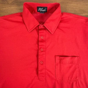 Merola Mens Red Short Sleeve Polo Shirt Pocket Front Cotton Blend Casual Size L - Picture 1 of 9