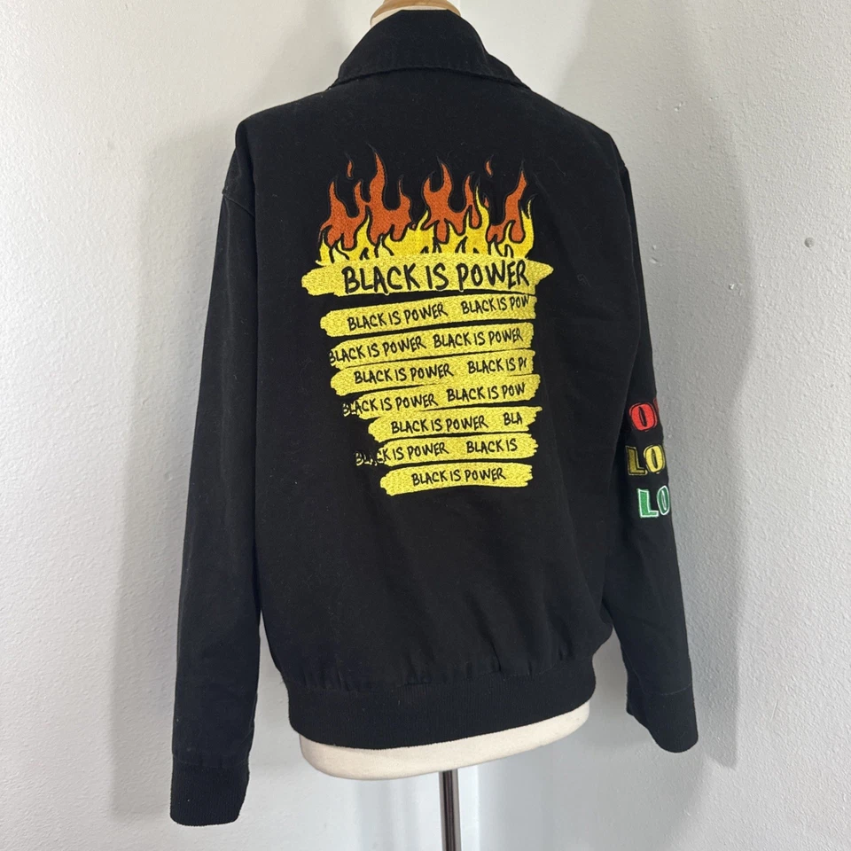 Chaqueta vaquera Ron Bass x Forever 21 negra Is Power M edición limitada ropa de calle Foto 1 de 4