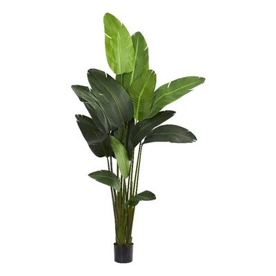 Palmera artificial viajera casi natural con hojas ascendentes en verde/negro Foto 1 de 4