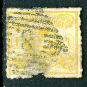 Alemania Estados 1864 Braunschweig 1 Sgr Amarillo Scott #20 VFU I025 - Imagen 1 de 6