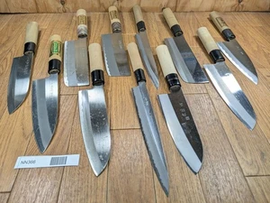 Damaged Lot of Japanese Chef's Kitchen Knives hocho set from Japan NN366 - Picture 1 of 19