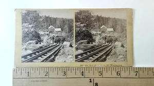 Railroad Depot Construction Mt. Washington NH Stereoview Antique c1868 Y17219 - Picture 1 of 2