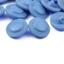 Vintage Czech glass buttons Lot (24) 18mm geometric concentric circle domed blue