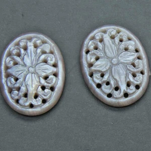 natural brown moonstone handcrafted gemstone, 32.35 cts oval shape 2 pcs 25x19x5 - Imagen 1 de 4