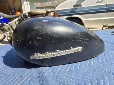 1954 Harley K Model Black Fuel Tank with Emblems, KH KHK - Image 1 of 4