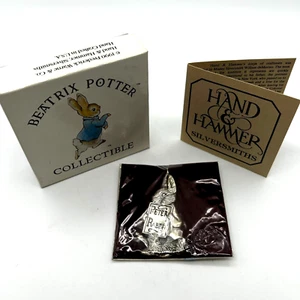 Vintage Hand & Hammer Silversmiths Beatrix Potter Peter Rabbit Sterling Ornament - Picture 1 of 6