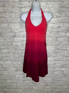 New Athleta Hali Athletic Knit Dress Size XXS Red Ombre Halter Built In Bra - Picture 1 of 18