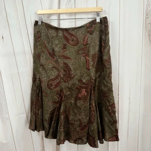 Lauren Ralph Lauren Women’s 10 Paisley 100% Silk Skirt - Picture 1 of 4