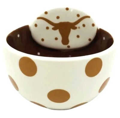 Texas Longhorns Tazón Adorno Cerámico Colores Algodón - Nuevo Foto 1 de 3