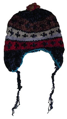 SOMBRERO DE INVIERNO - Hecho a mano Lana natural Paquistaní - Gorra de esquí hippie tejida para adultos O17 Foto 1 de 2
