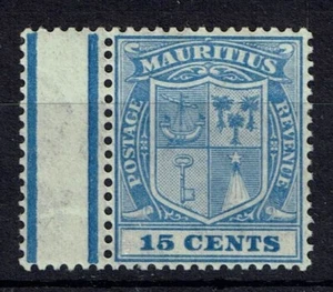 MAURITIUS SG219ax 1921 15c BLUE WMK REVERSED MTD MINT (d) - Imagen 1 de 1