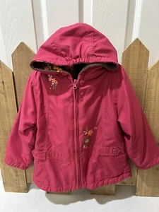 Carter’s Kids Reversible Hooded Zippered Fleece Weatherproof Jacket Sz 4T EUC - Picture 1 of 8
