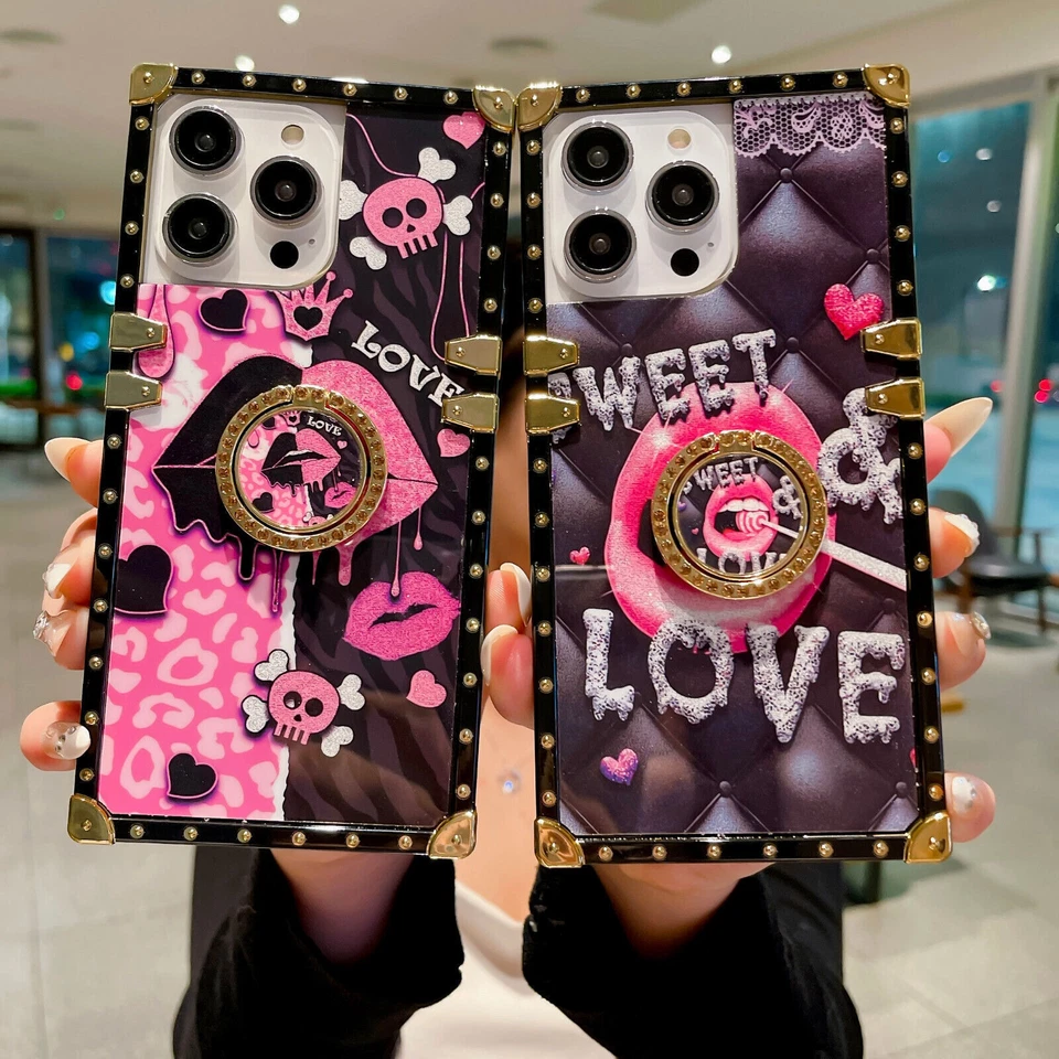 Luxury Ring Bling Love Lips Phone Case For OPPO Realme Huawei Xiaomi Redmi POCO - Image 1 of 4