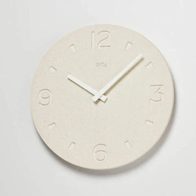 Lemnos Wall Clock Analog Diatomaceous Earth White Made in Japan New