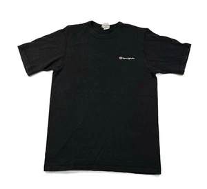 Champion T-Shirt Mens Medium Black Short Sleeve Crewneck Tee Cotton - Picture 1 of 2