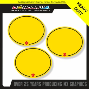 VINTAGE EVO MOTOCROSS OVALS MOTOCROSS GRAPHICS NUMBER BOARDS SUZUKI YELLOW - Picture 1 of 1