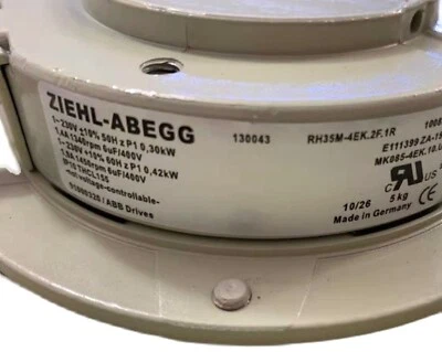 NEW Ziehl-Abegg RH35M-4EK.2F.1R Centrifugal Fan AC 230V - Image 1 of 4