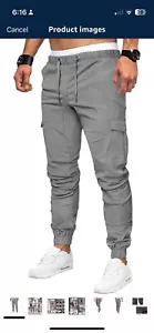 Men’s jogger 6 pkt. cargo pants men’s fashion pants sweatpants casual work pants - Picture 1 of 12