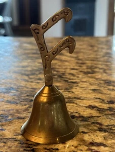 Vintage Brass Hand Bell - Handheld Solid Brass Bell - Picture 1 of 9