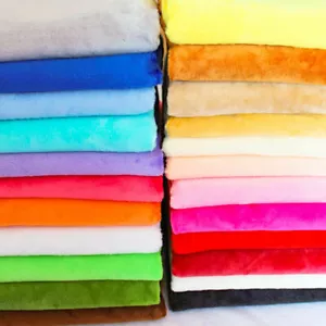 Solid Color Short Plush Velvet Fabric Polyester Material Super Soft Diy Handmade - Picture 1 of 23