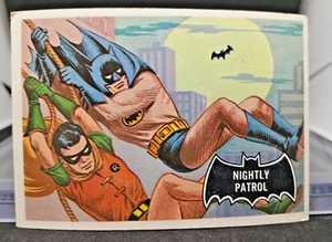 1966 TOPPS BATMAN BLACK BAT SET BREAK #14 NIghtly Patrol No. 1 of 11 vs Penguin - Picture 1 of 2