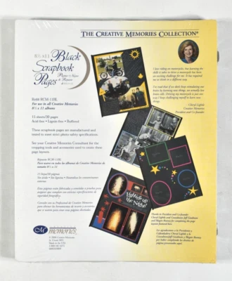 Páginas de refil Creative Memories pretas 8,5x11 15 folhas 30 peças RCM-11BL estilo antigo - Imagem 1 de 4
