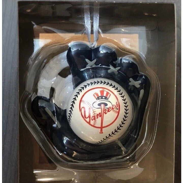 Hallmark New York Yankees Christmas Tree Ornament MLB Baseball Glove Logo - Image 1 of 4
