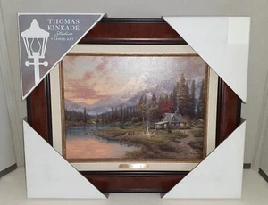 Thomas Kinkade Evening Majesty framed canvas 14 x 17 Burl Frame - Picture 1 of 24