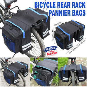 Bike Bicycle Rear Rack Pannier Bags Back Waterproof Seat Box Saddle Carry Bag AU