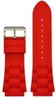 24Mm Pm Red Waterproof Silicone Oyster Diver Style Watch Band 125/75 24/24