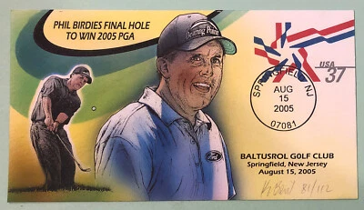 H&M Bevil Phil Mickelson Birdie To Win 2005 PGA Baltusrol Golf Club Sc U649 - Image 1 of 4