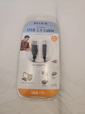 Belkin USB2 High-Speed 2.0 Device Cable 3' USB Type A-to-B Male Printer/Scanner - Image 1 of 4