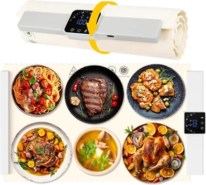 Food Warming Mat Electric Warming Tray with 5 Temperature Settings 4 Hours Timer - Picture 1 of 12
