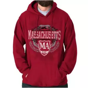 Visit MA Massachusetts Local Athletic Gift Hoodie Hooded Sweatshirt Men Women - Picture 1 of 2