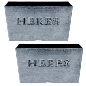 Grey Herb Planter with Drainage Rectangular Plant Pot 5.2L Multi Packs - Picture 1 of 28