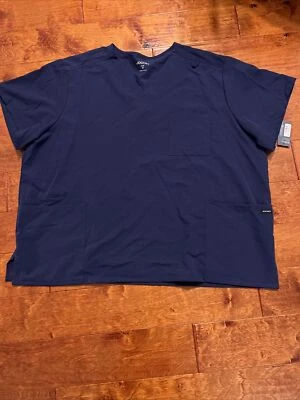 Blusa Médica Jockey Hombre/Mujer Clásica Unisex Cuatro Bolsillos 2371 Nueva Azul Marino 3X Cuello en V Foto 1 de 4