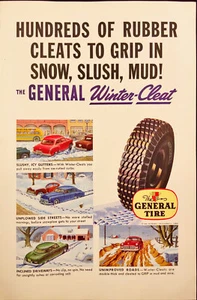 The General Tire Winter Cleat Snow Vtg Print Ad 1948 - Picture 1 of 5