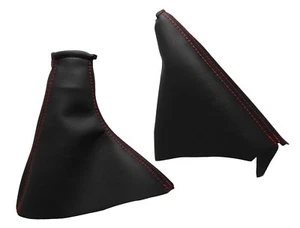 OPEL MERIVA (2002-2010) Cuffia Leva Cambio e Freno Pelle - Cuciture Rosso - Imagen 1 de 1