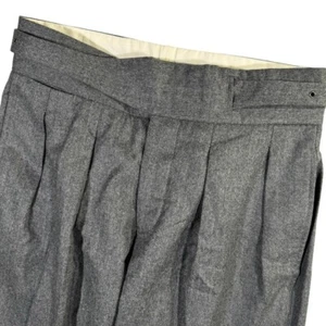 Blandin & Delloye Singulier Custom Herren 30x30 Skinny Fit Hose Ghurka Grau Plissee - Bild 1 von 10