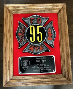 Letrero de placa de pared escudo de bombero bombero cruz de Malta Nueva York 95 difícil de encontrar raro - Imagen 1 de 10