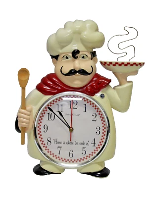 Chef Clock Home Is Where the Cook Is Sterling & Noble VTG - Image 1 of 4