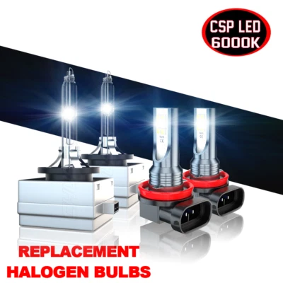 Farol dianteiro branco HID feixe baixo + lâmpadas de neblina LED para Kia Cadenza 2014-2016 - Imagem 1 de 4