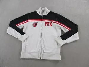 Fox Racing Jacket Mens Small White Red Black Track Full Zip Motocross Y2K Logo - Picture 1 of 10
