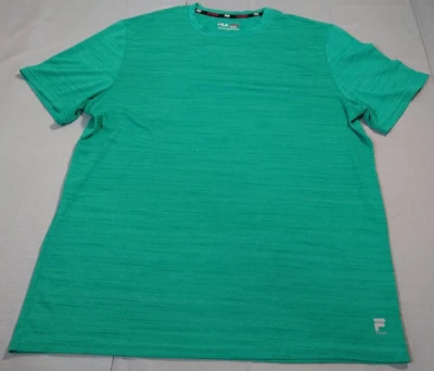 Fila Sport Shirt Mens Medium Green Solid Short Sleeve Live in Motion Fitness - Image 1 of 4