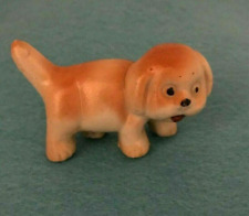 Vintage Puppy Dog Burnt Orange Hand Painted Mini Porcelain Figurine